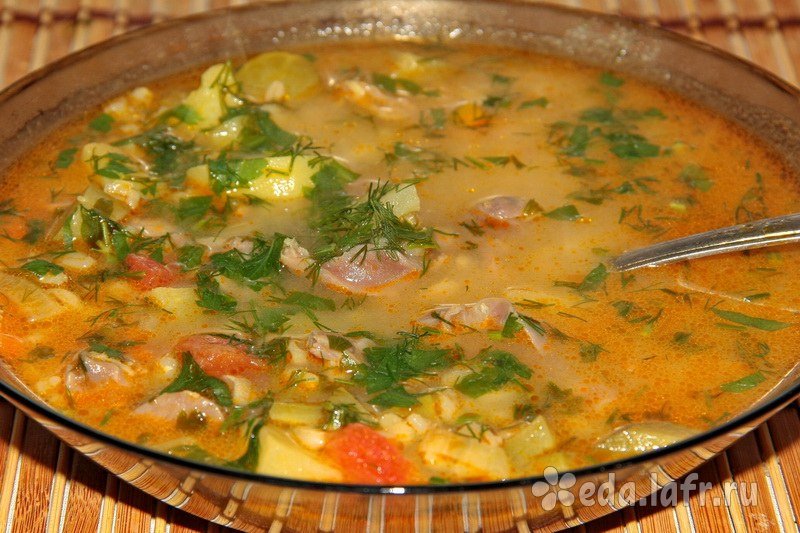 Рассольник с перловкой