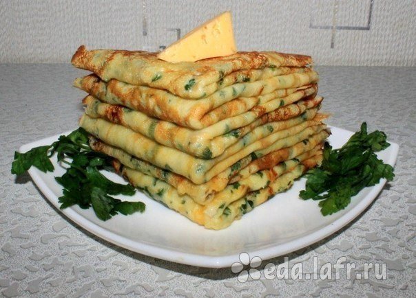 Cырные блинчики с петрушкой