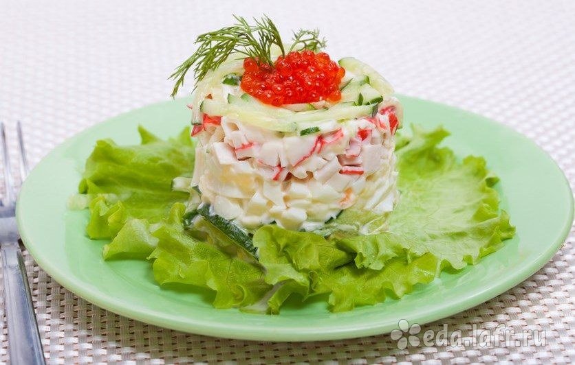 Салат морской, слои сверху вниз