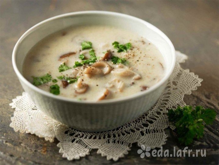 Зимний суп с рисом и грибами