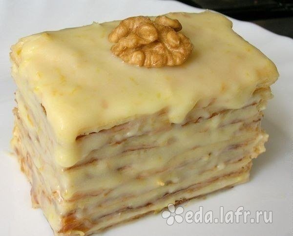 Слоеное пирожное со сгущенкой